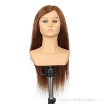 100% human hair mannequin heads female natural hair training head